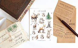 Papier - Nálepky "cute animals" - 17264928_