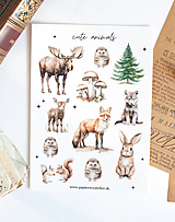 Papier - Nálepky "cute animals" - 17264932_