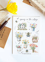 Papier - Nálepky "spring in the village" (Samolepky samostatne) - 17265205_