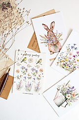 Papier - Nálepky "spring greeting" (Samolepky v sete) - 17265383_