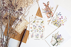 Papier - Nálepky "spring greeting" (Samolepky v sete) - 17265392_