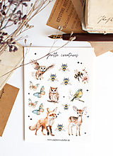 Papier - Nálepky "gentle creatures" (Samolepky samostatne) - 17265487_