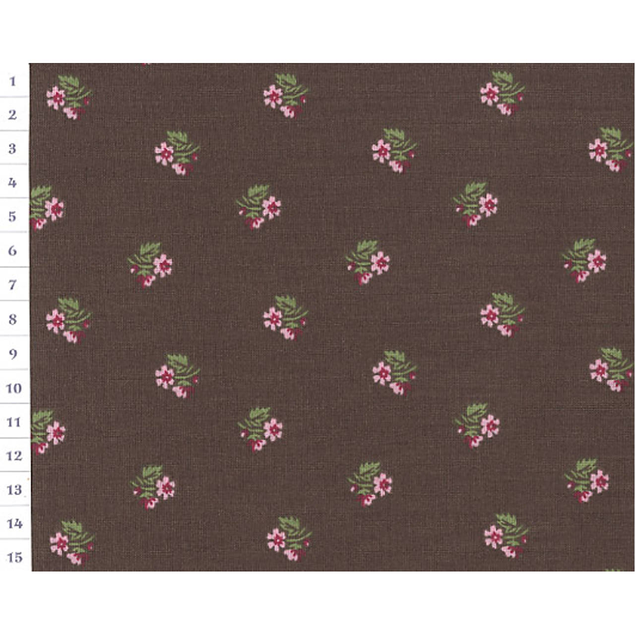 Bavlnená látka OAP Brown, Country Flowers