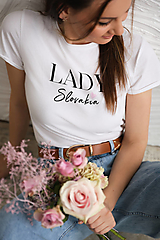  - Dámske tričko s krátkym rukávom "LADY Slovakia" - biele   - 17268244_