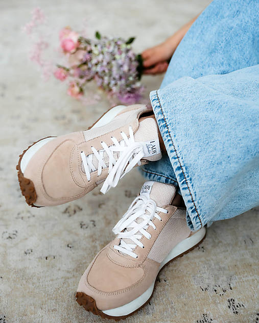 Ponožky, pančuchy, obuv - Športové tenisky "Maratónky" - béžové - 17268263_