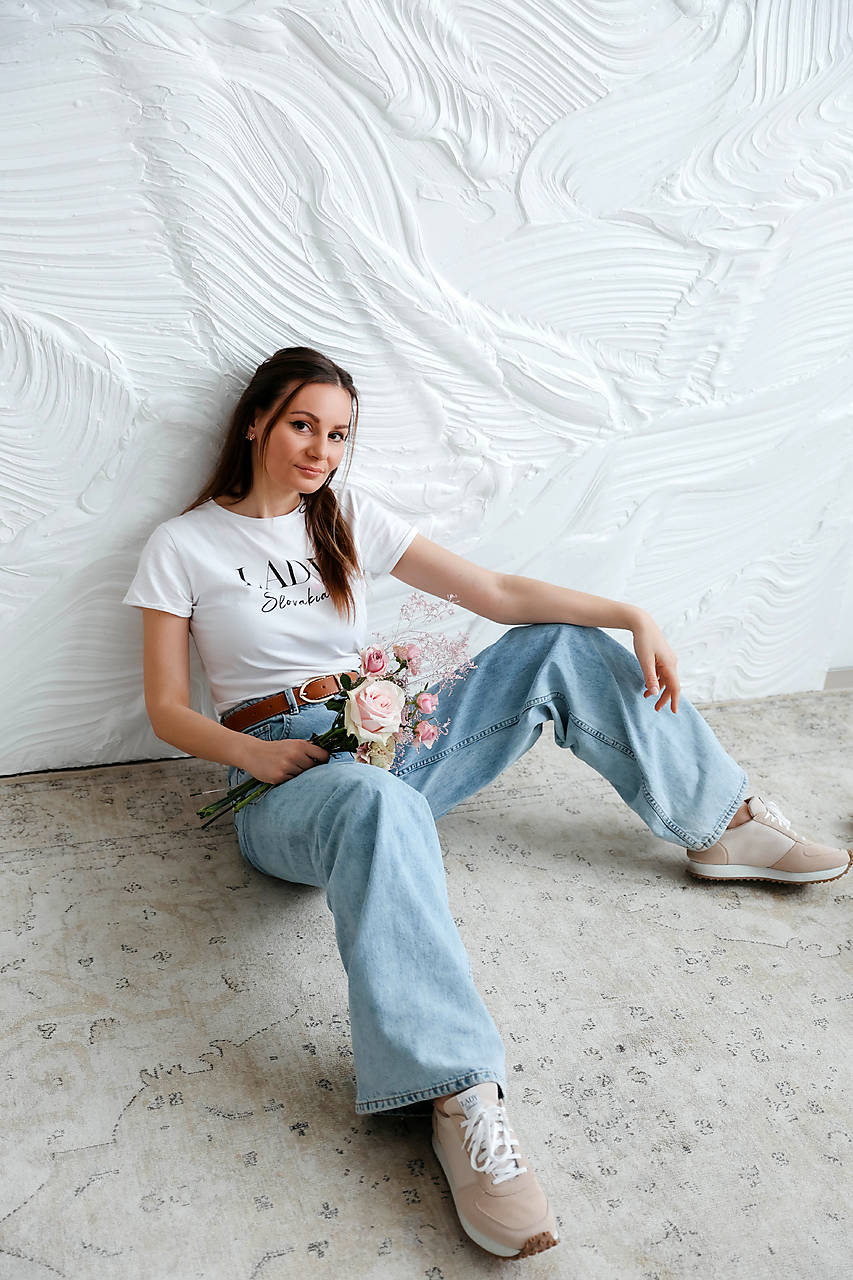 Topy, tričká, tielka - Dámske tričko s krátkym rukávom "LADY Slovakia" - biele   - 17268243_