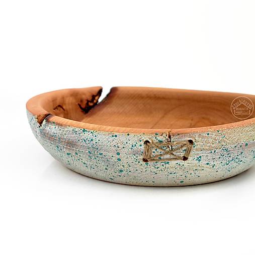 Nádoby - Drevená miska prešívaná Ø22,5/5 - 17268173_