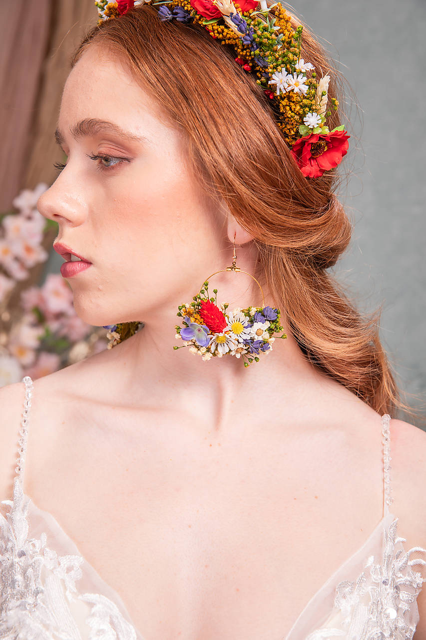 Kvetinové náušnice "lúčne tance" 