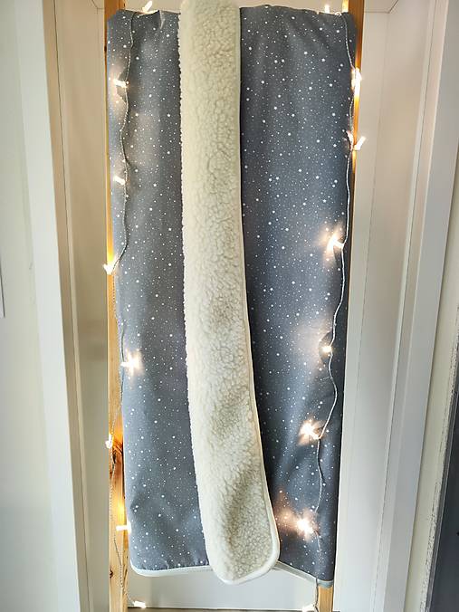 Úžitkový textil - Deka vlnená 100% ovčie rúno vo vlase Baranček 140x 200cm Hviezdičky šedé - 17271901_