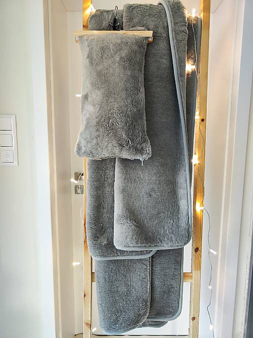 Úžitkový textil - VLNIENKA prehoz na gauč VELVET acryl Grey dvojitý ušijeme podľa vlastných rozmerov - 17272435_