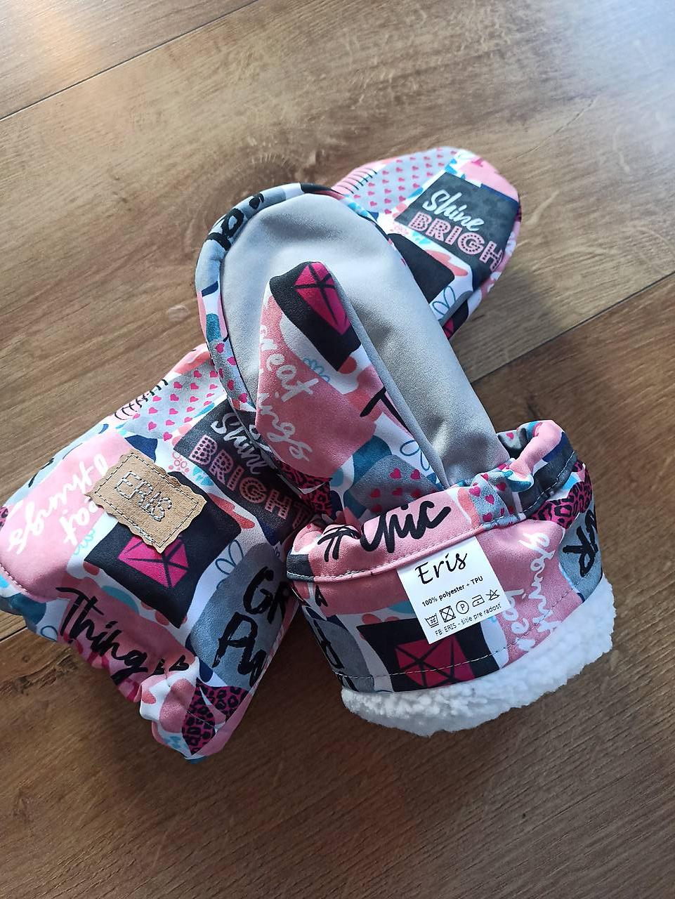 SOFTSHELLOVE rukavice RUŽOVÉ GRAFITY