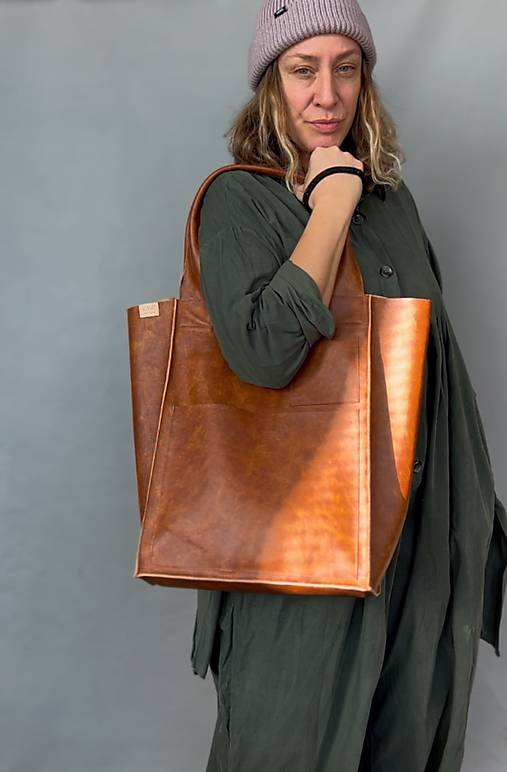 Veľké tašky - .KOŇAK kožená shopper kabelka - 17270802_