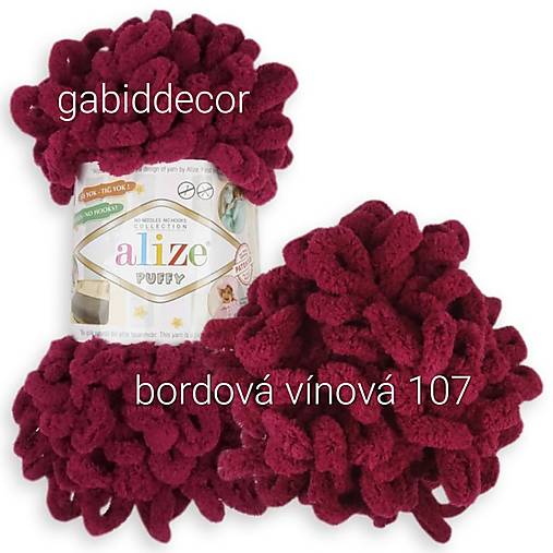 Jemnučká a ľahká deka z priadze alize puffy - šedá  (Deka, rozmer cca (125 x 175) cm, bordová/vínová č. 107)