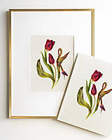 Obrazy - Set 4 Botanických Obrazov A3 (Tulipán) - 17271157_