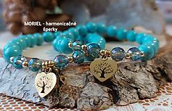 Náramky - Náramok TYRKENIT a KRIŠTÁĽ AQUA AURA  - 17269920_