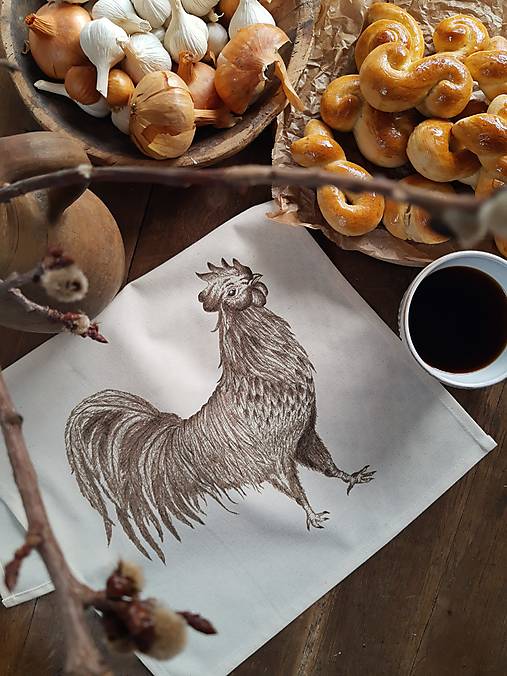 Úžitkový textil - Bavlnená utierka kohút - 17275453_