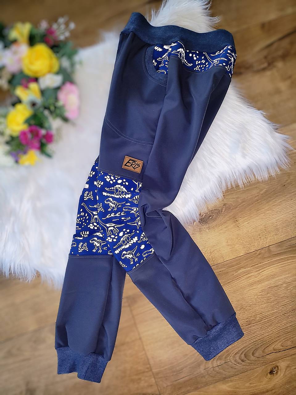 Softshellove nohavice - MODRÉ (reflexne kolena)