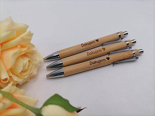 Nástroje - AKCIA! Bambusové pero ďakujem  - 17276200_