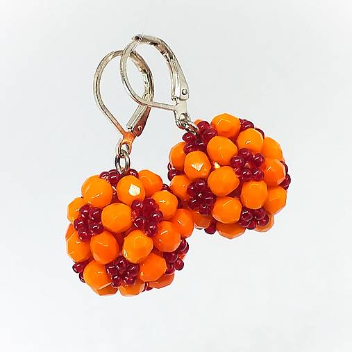 Náušnice - náušničky RED ORANGE - 17274128_
