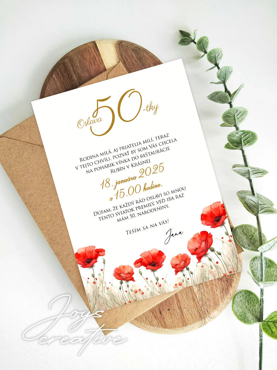 Pozvánka na narodeniny, narodeninová pozvánka na 50 divé maky  (maky 1)