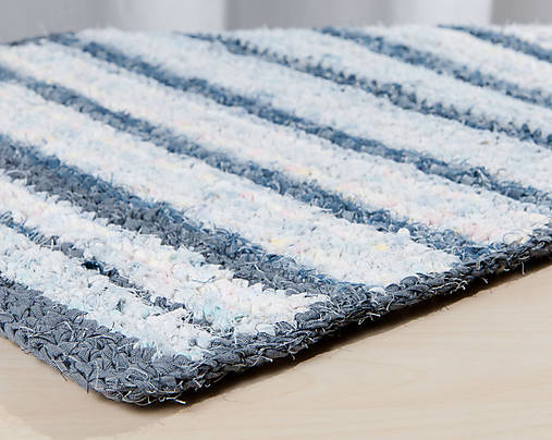 Úžitkový textil - Háčkovaný koberček - modrosivý - 42 x 64 cm - 17281722_