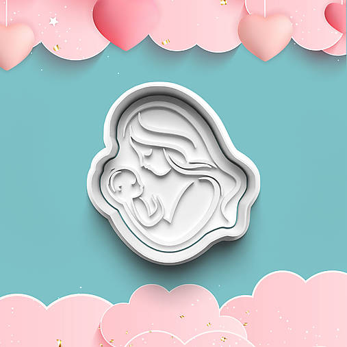 Príbory, varešky, pomôcky - Vykrajovátko s pečiatkou Matka a dieťa 801 (1ks Vykrajovačka s pečiatkou 801-1) - 17278950_