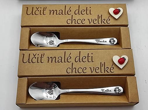 Príbory, varešky, pomôcky - Gravírovaná lyžička v darčekovej krabičke tiež s gravírom na želanie - 17281856_