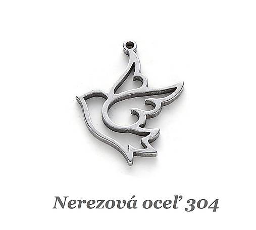 Komponenty - Holubica /M8270/ - nerezová oceľ 304 - 17283615_