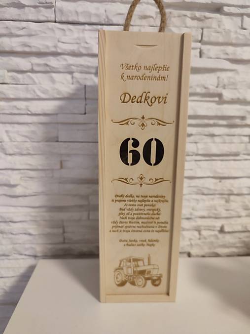 Úložné priestory & Organizácia - Gravirovana krabica na víno k 60 - 17283015_