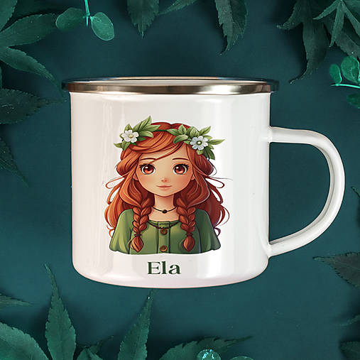 Nádoby - DIEVČATKO smaltovaný hrnček s ľubovoľným menom - 17283439_