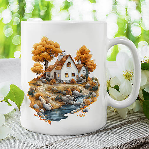 Nádoby - KRAJINKA 2 keramický hrnček  - 17283459_