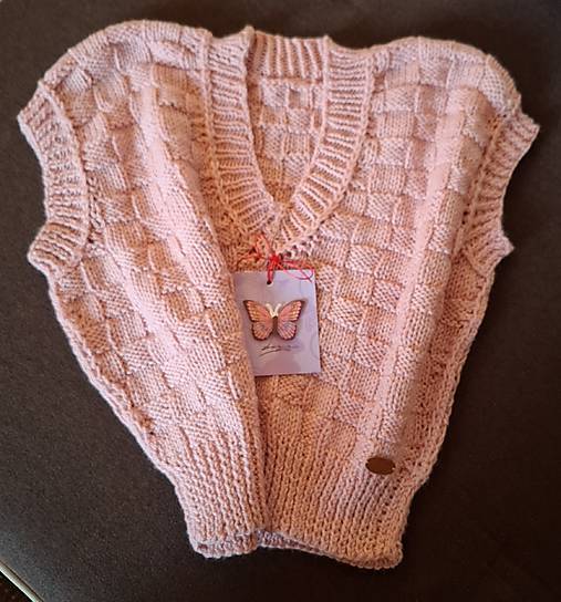 Vesty - Ružová crop vesta "ROSE" - 17283734_