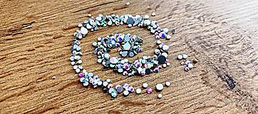 Galantéria - Ozdobné kamienky mix 2880 kusov - Crystal AB - 1,3 mm - 4 mm - 17287905_