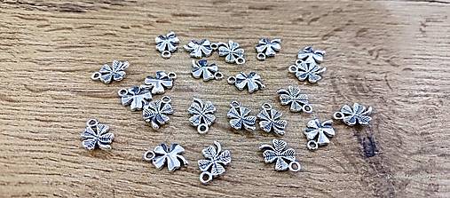 Komponenty - Prívesok Štvorlístok 15 x 10 mm - 17287010_