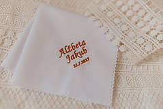 Iné doplnky - Vreckovka s menom (Dve mená a dátum) - 17287332_