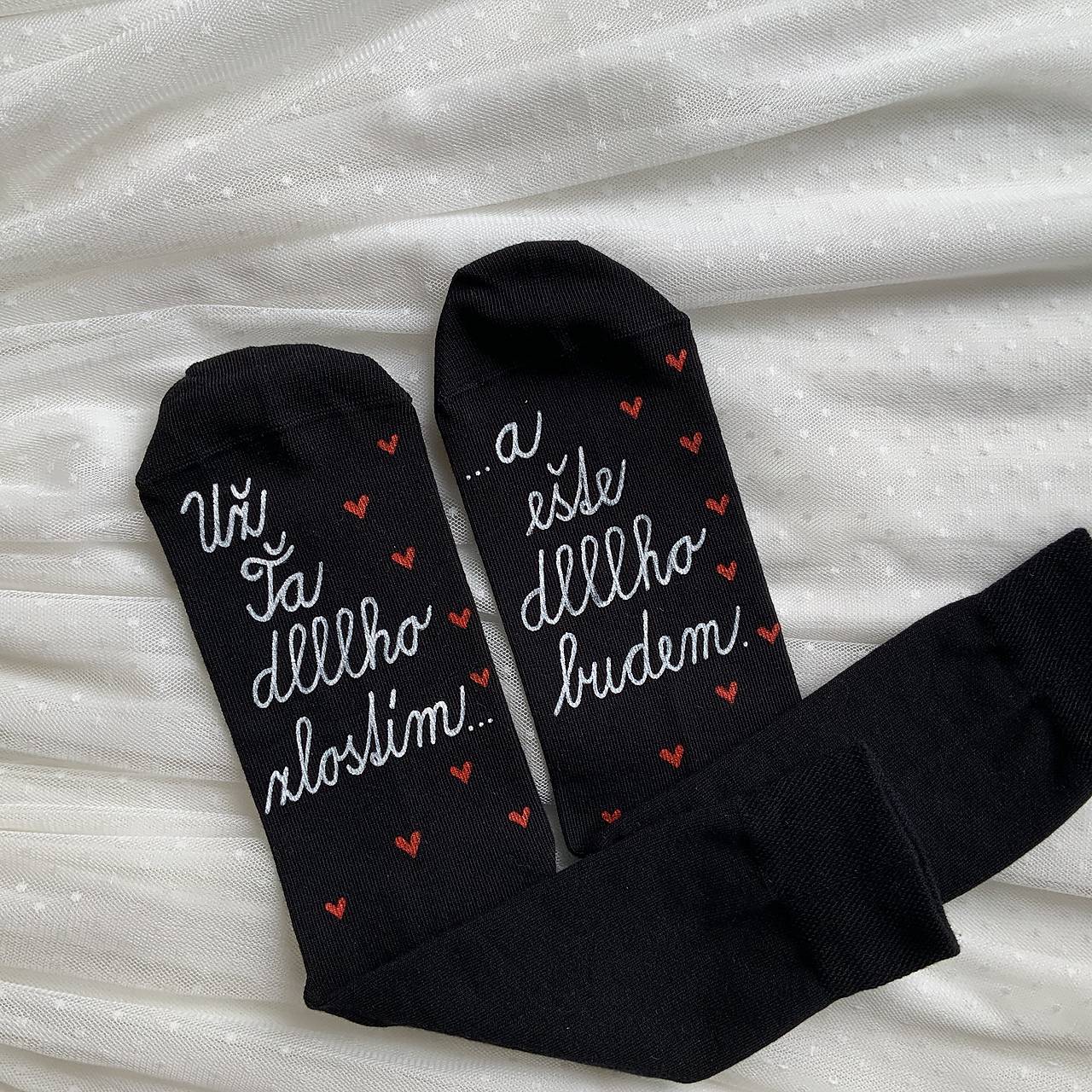 Maľované zamilované ponožky / k výročiu 
