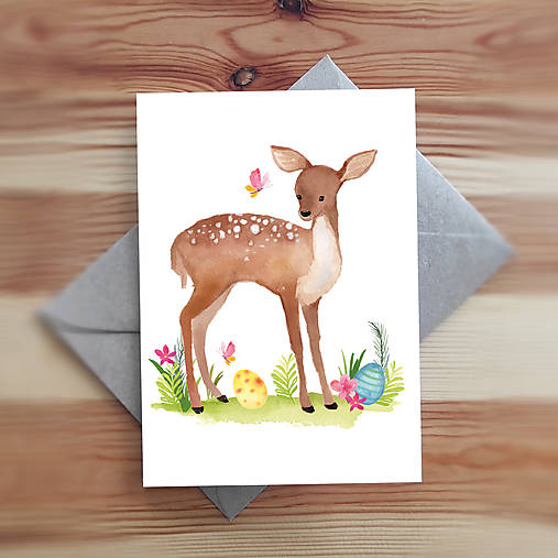 Papiernictvo - Velikonoční PŘÁNÍ S OBÁLKOU - Srnka  20163 - 17287258_
