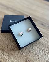 Náušnice - Malé srdiečka - rúžovo zlaté - 17286820_