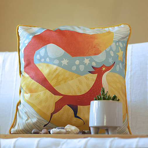 Úžitkový textil - Vankúš Malý Princ - Líška - 17288989_