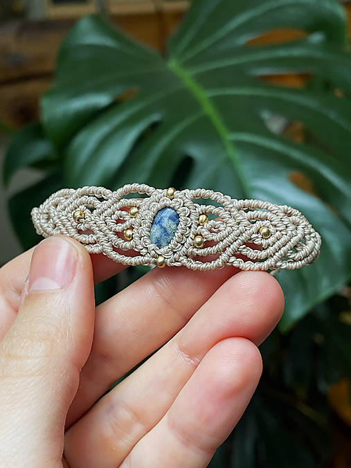 Náramky - Micro macramé náramok - sodalit - 17289496_