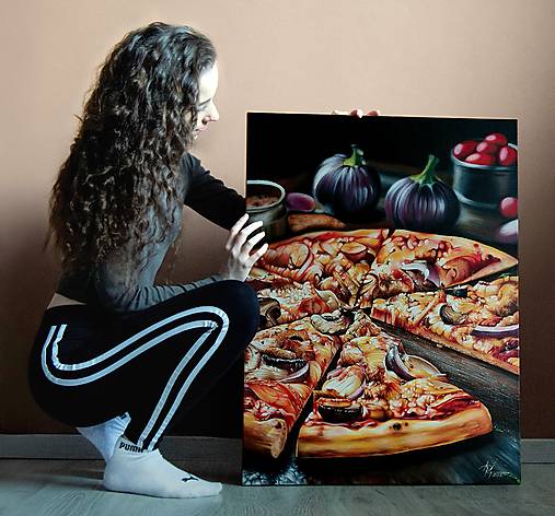 Obrazy - Realistická maľba akrylom na plátne PIZZA - 17292753_