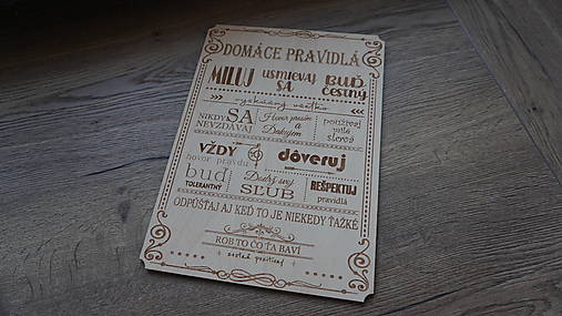Dekorácie - Tabuľka Domáce pravidlá - 17293229_
