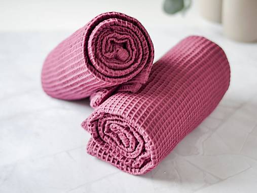 Úžitkový textil - Vaflová osuška (Tmavoružová) - 17294422_