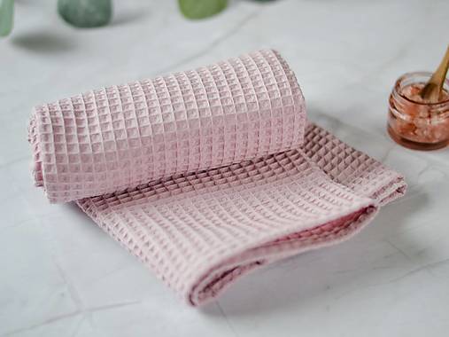 Úžitkový textil - Vaflový uterák (Staroružový) - 17294427_
