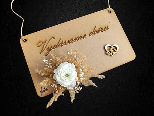 Dekorácie - Svadobné boho tabuľky pre nevestu a ženícha  - 17294821_