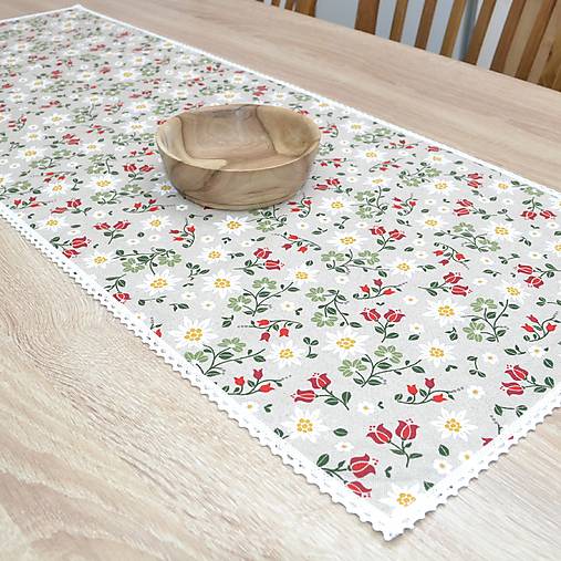 Úžitkový textil - VALERIA - folklórny motív kvety - obrus obdĺžnik - 17295712_