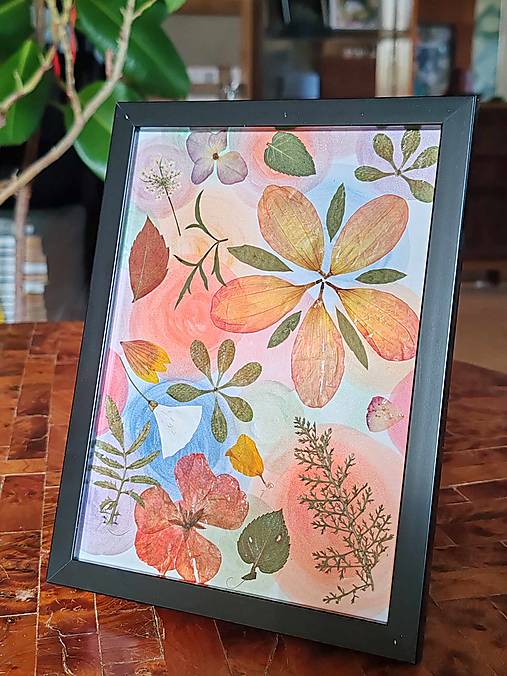 Obrazy - Na záhradke - A5 - čierny rám - 17296765_