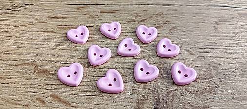 Galantéria - Gombík srdiečko  - 15 mm (Ružová) - 17297233_