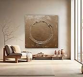 Obrazy - KRUH ŽIVOTA - ZEN Ensō (gold) 80 x 80  - 17297891_