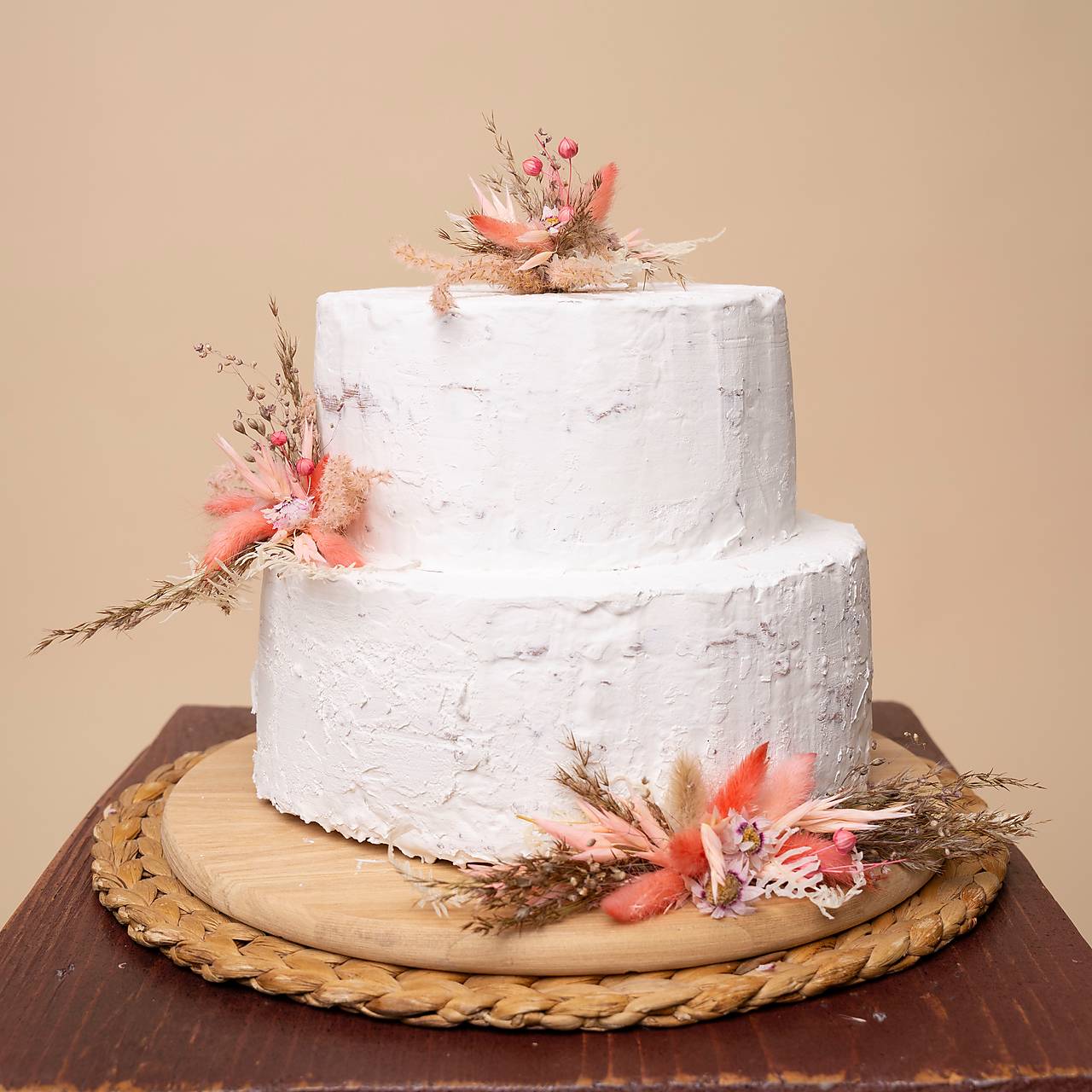 Sušené kvety - dekorácia na tortu (Ružová)